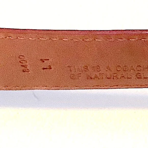 Vintage Coach Leather Belt Brass Buckle Cherry Red Size L, 38 inches long - Picture 6 of 8